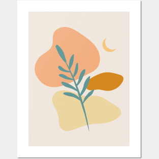 Boho minimalist abstract shapes Posters and Art